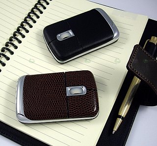Totally Geeky or Geek Chic? Leather Mouse With USB